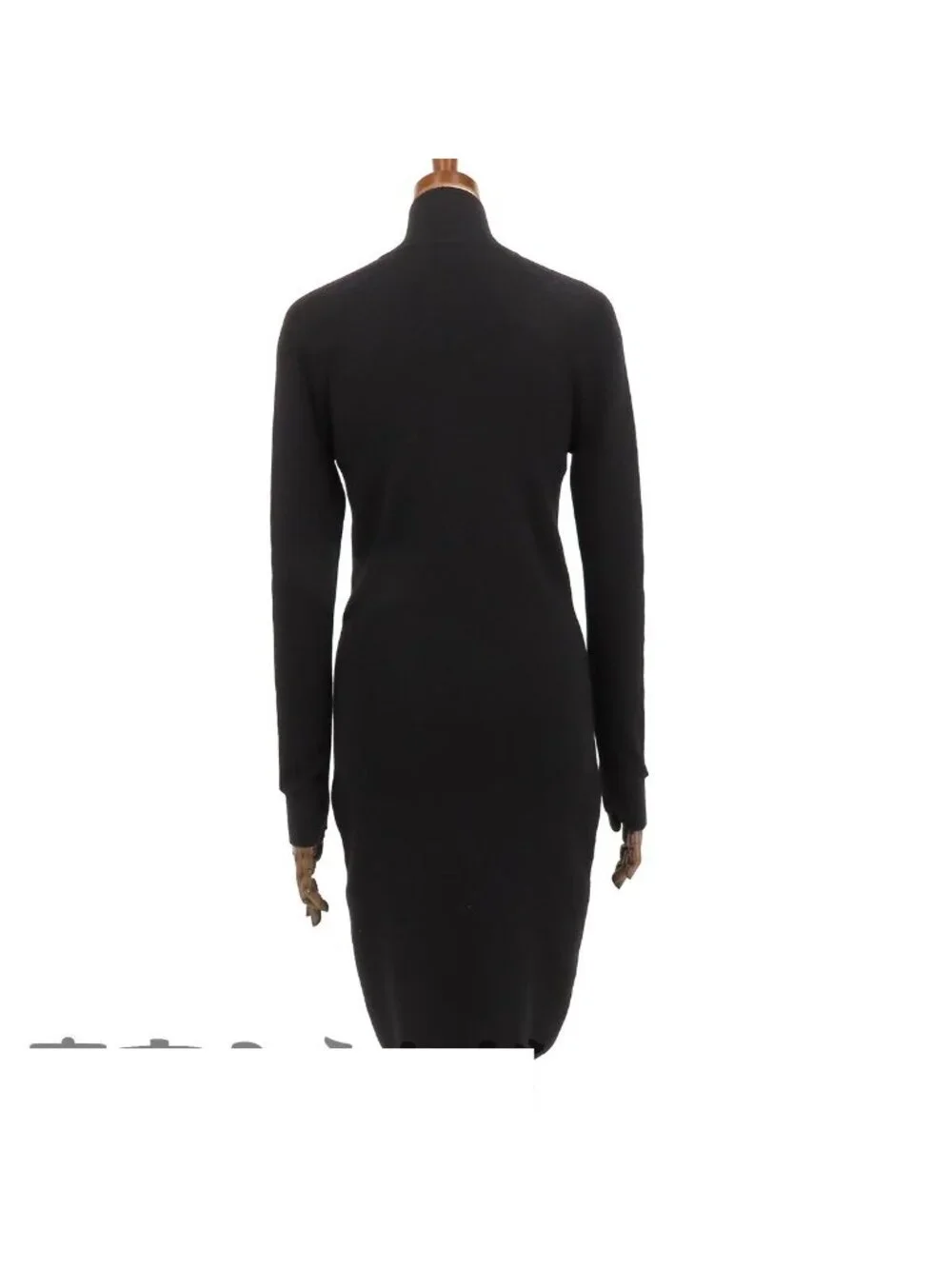 Chanel Knit Dress Black Pink Wool Polyester Polyamide Elastane Half Zip 36